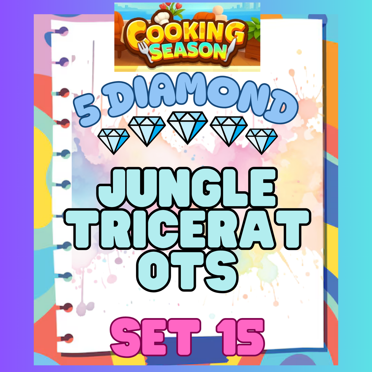 JUNGLE TRICERATOTS - 5⭐ Set 15 - Carnival Tycoon Sticker