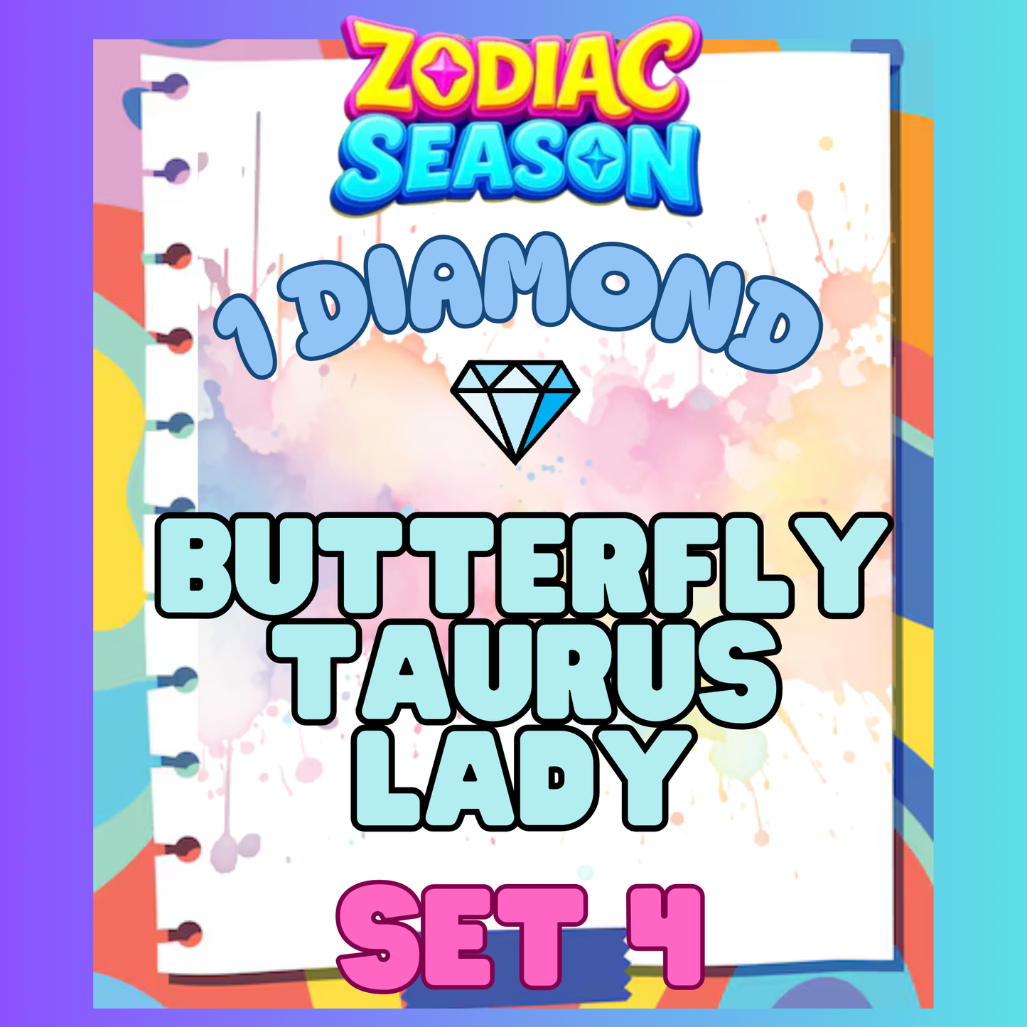 BUTTERFLY TAURUS LADY - 1⭐ Set 4 - Carnival Tycoon Sticker