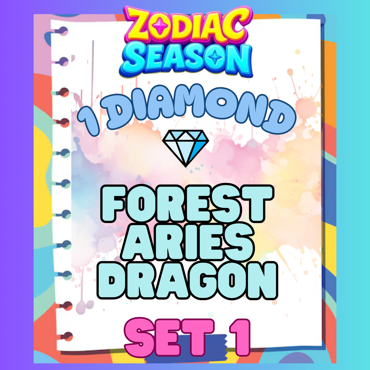 FOREST ARIES DRAGON - 1⭐ Set 1 - Carnival Tycoon Sticker