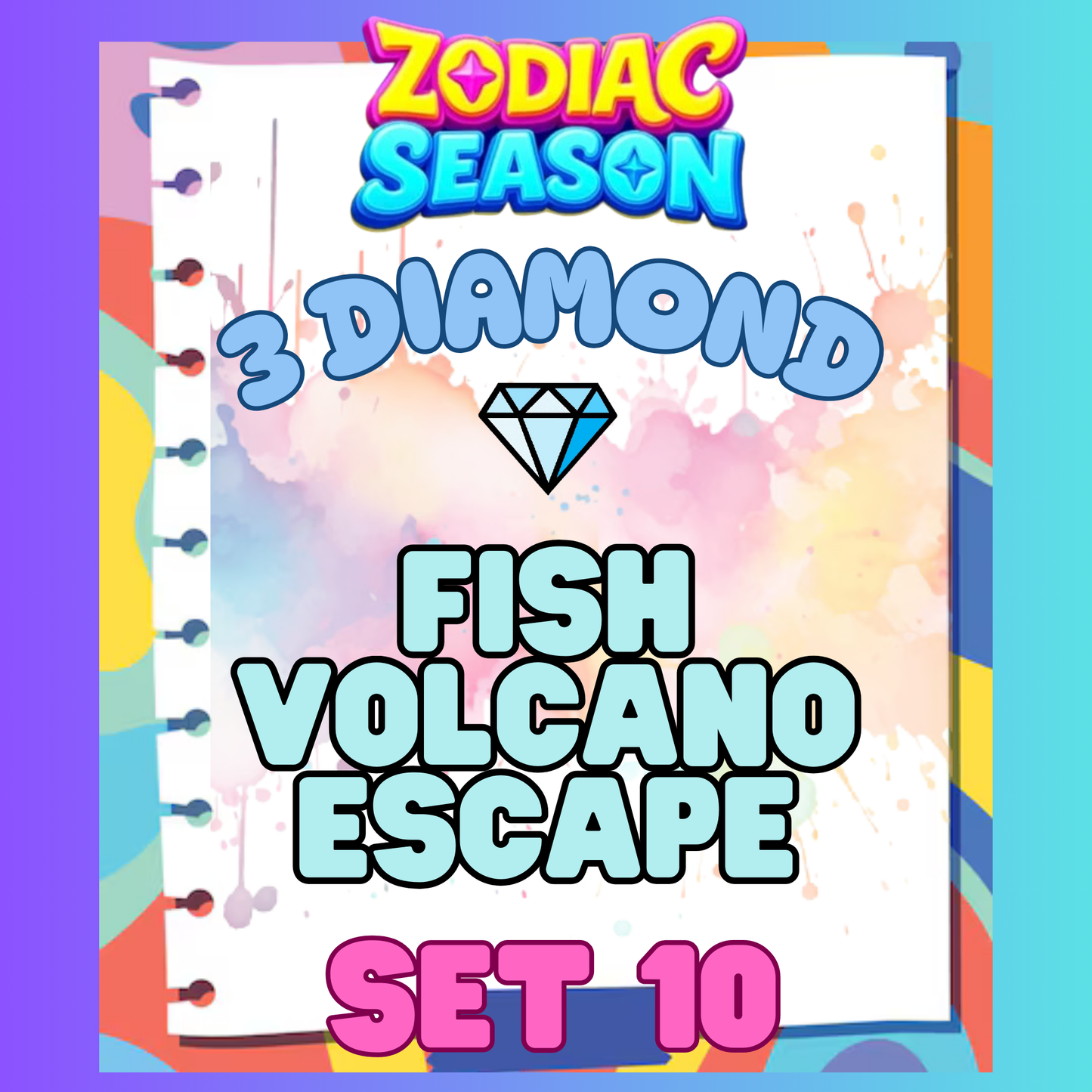 FISH VOLCANO ESCAPE - 3⭐ Set 10 - Carnival Tycoon Sticker