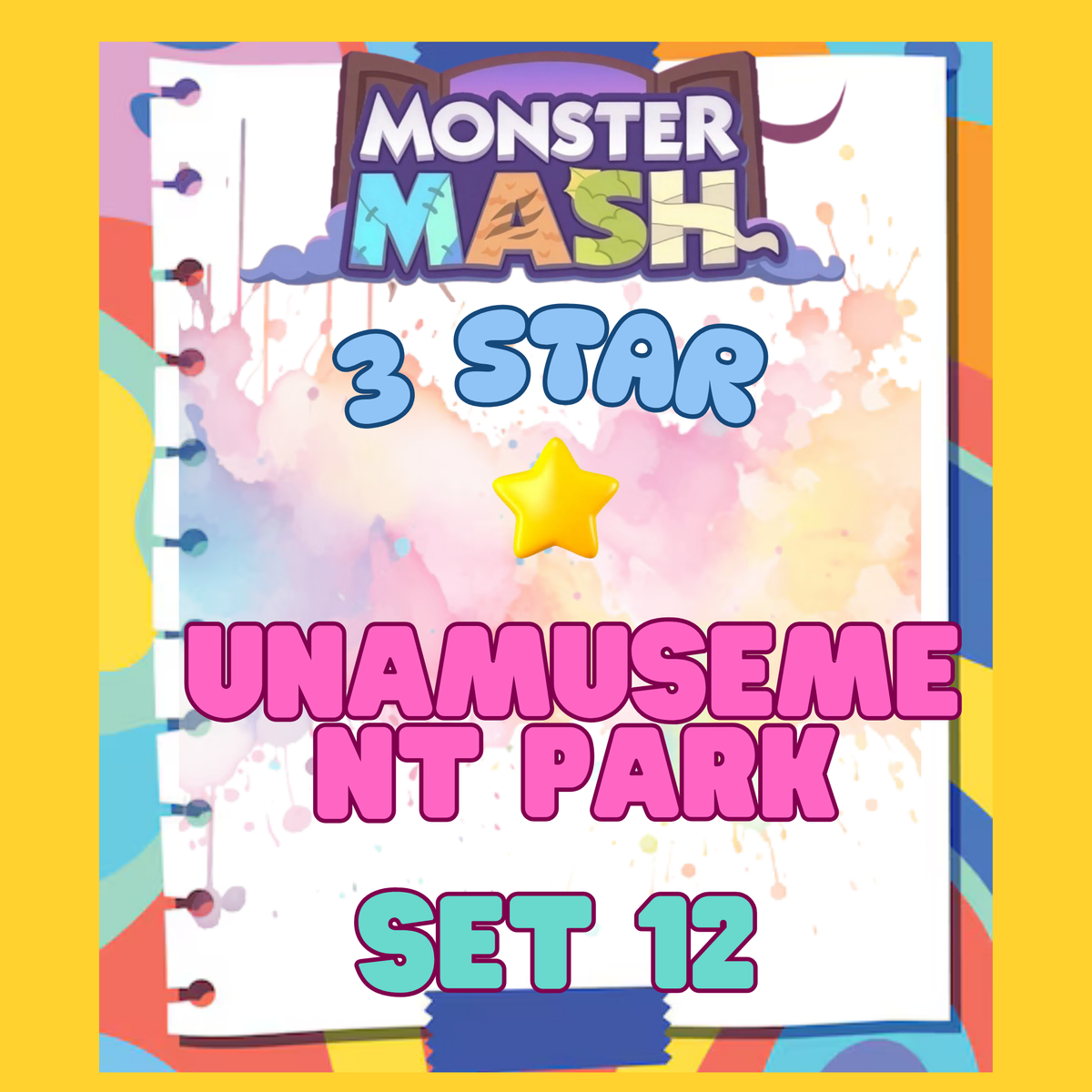 UNAMUSEMENT PARK - 3🌟 Set 12 - Monopoly Go Sticker