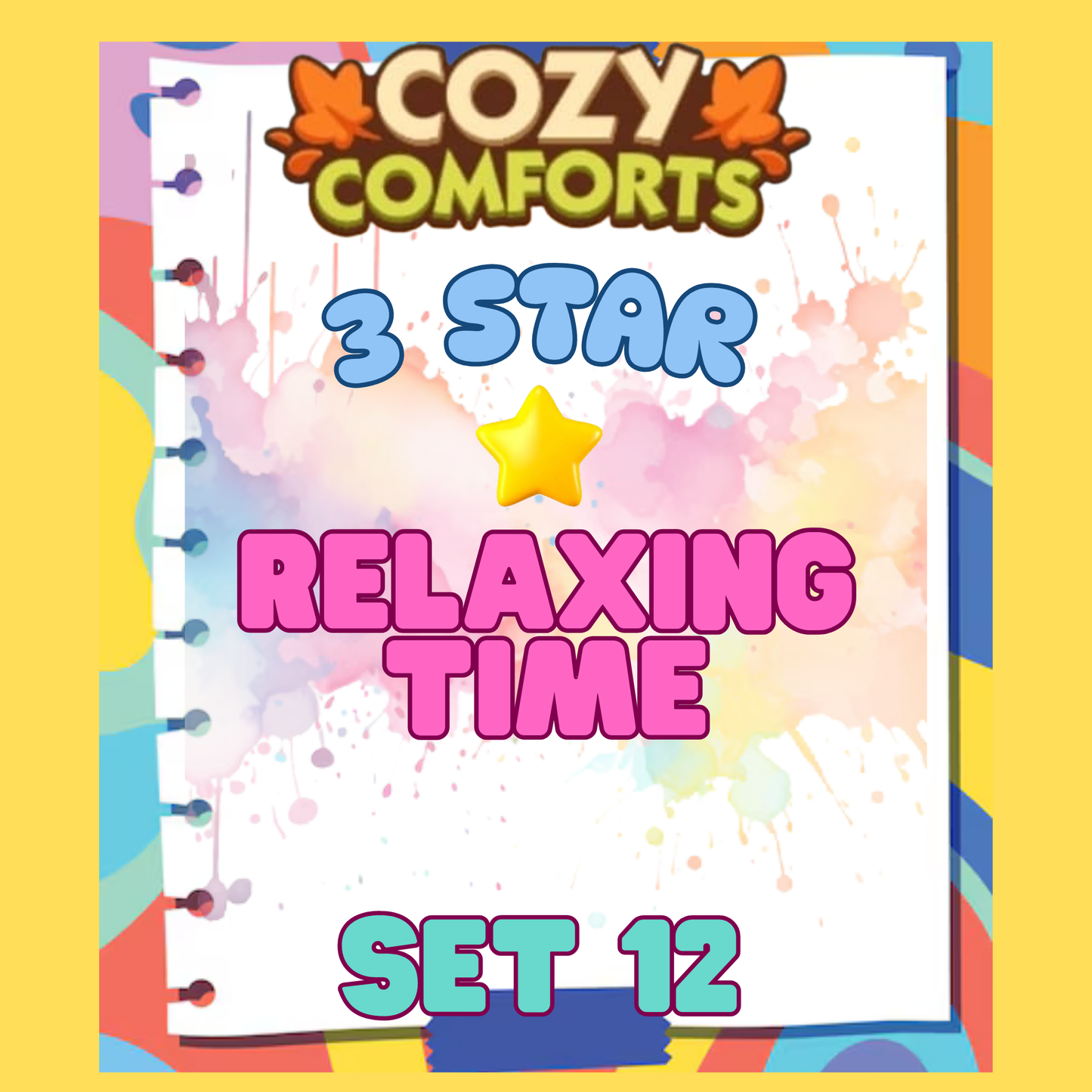 RELAXING TIME - 3🌟 Set 12 - Monopoly Go Sticker