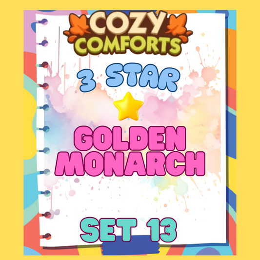 GOLDEN MONARCH - 3🌟 Set 13 - Monopoly Go Sticker