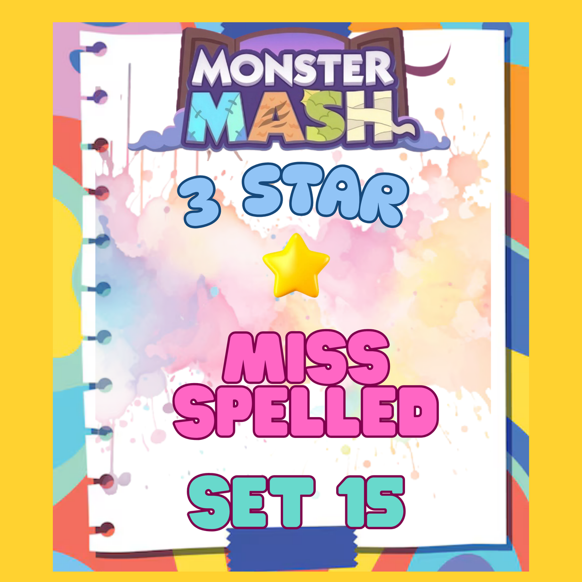 MISS SPELLED - 3🌟 Set 15 - Monopoly Go Sticker