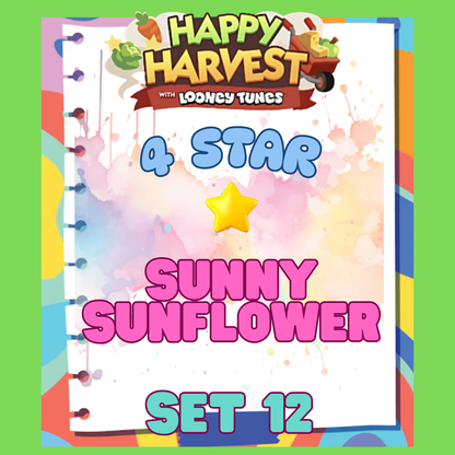 SUNNY SUNFLOWER - 4🌟 Set 12 - Monopoly Go Sticker