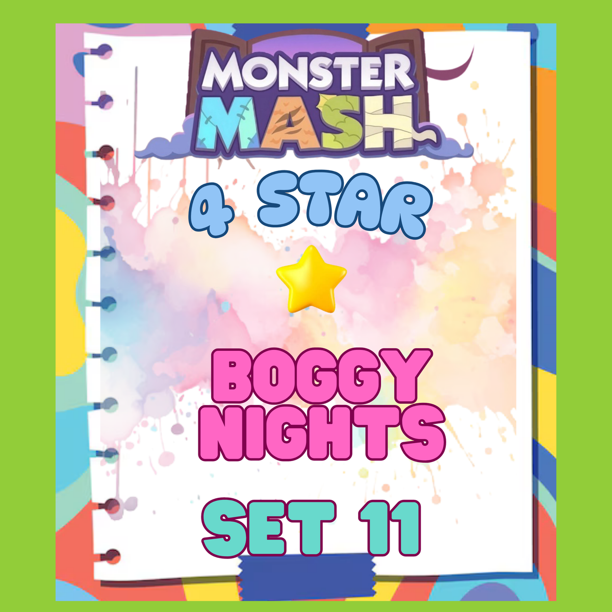 BOGGY NIGHTS - 4🌟 Set 11 - Monopoly Go Sticker