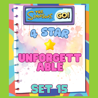 UNFORGETTABLE - 4🌟 Set 15 - Monopoly Go Sticker