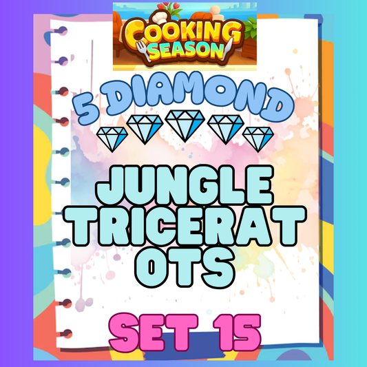 JUNGLE TRICERATOTS - 5⭐ Set 15 - Carnival Tycoon Sticker