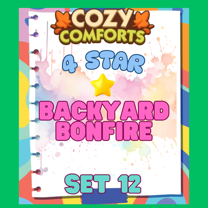 BACKYARD BONFIRE - 4🌟 Set 12 - Monopoly Go Sticker