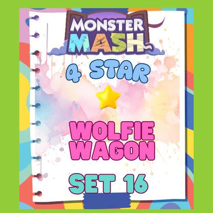 WOLFIE WAGON - 4🌟 Set 16 - Monopoly Go Sticker