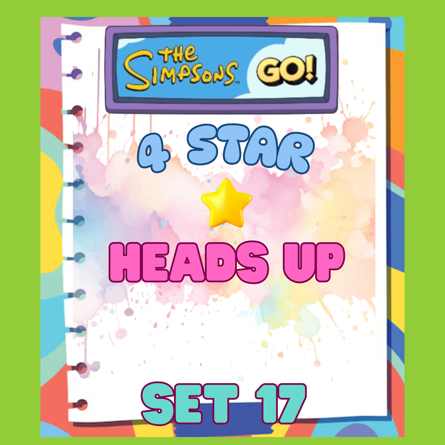 HEADS UP - 4🌟 Set 17 - Monopoly Go Sticker