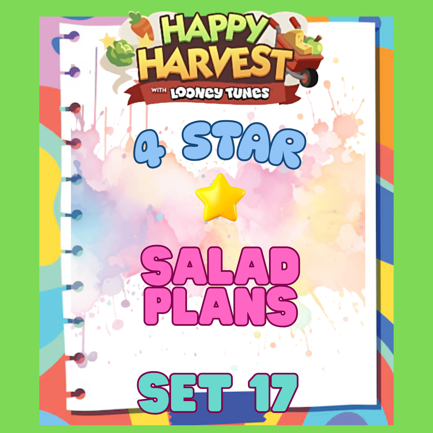 SALAD PLANS - 4🌟 Set 17 - Monopoly Go Sticker