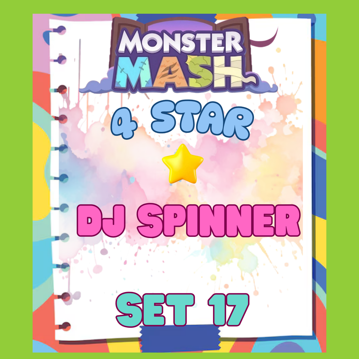 DJ SPINNER - 4🌟 Set 17 - Monopoly Go Sticker