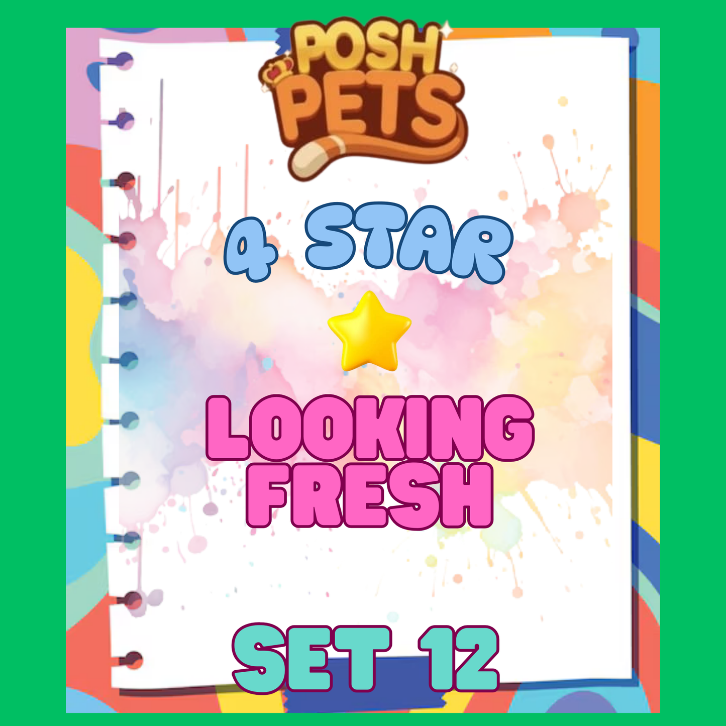 LOOKING FRESH - 4🌟 Set 12 - Monopoly Go Sticker