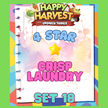 CRISP LAUNDRY - 4🌟 Set 18 - Monopoly Go Sticker