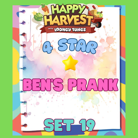 BEN'S PRANK - 4🌟 Set 19 - Monopoly Go Sticker