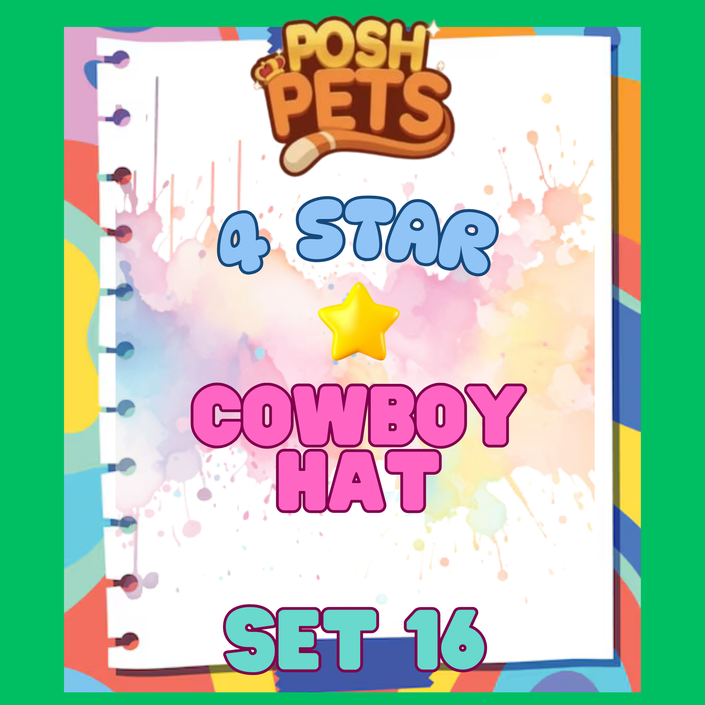 COWBOY HAT - 4🌟 Set 16 - Monopoly Go Sticker