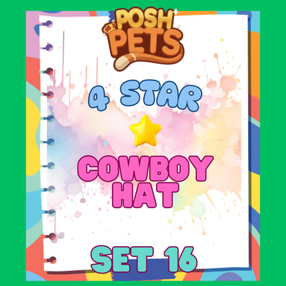 COWBOY HAT - 4🌟 Set 16 - Monopoly Go Sticker