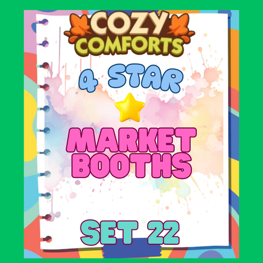 MARKET BOOTHS - 4🌟 Set 22 - Monopoly Go Sticker