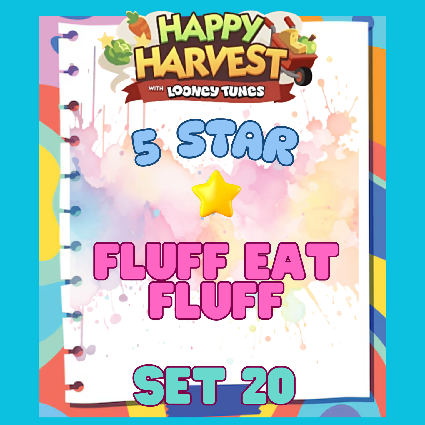 FLUFF EAT FLUFF - 5🌟 Set 20 - Monopoly Go Sticker