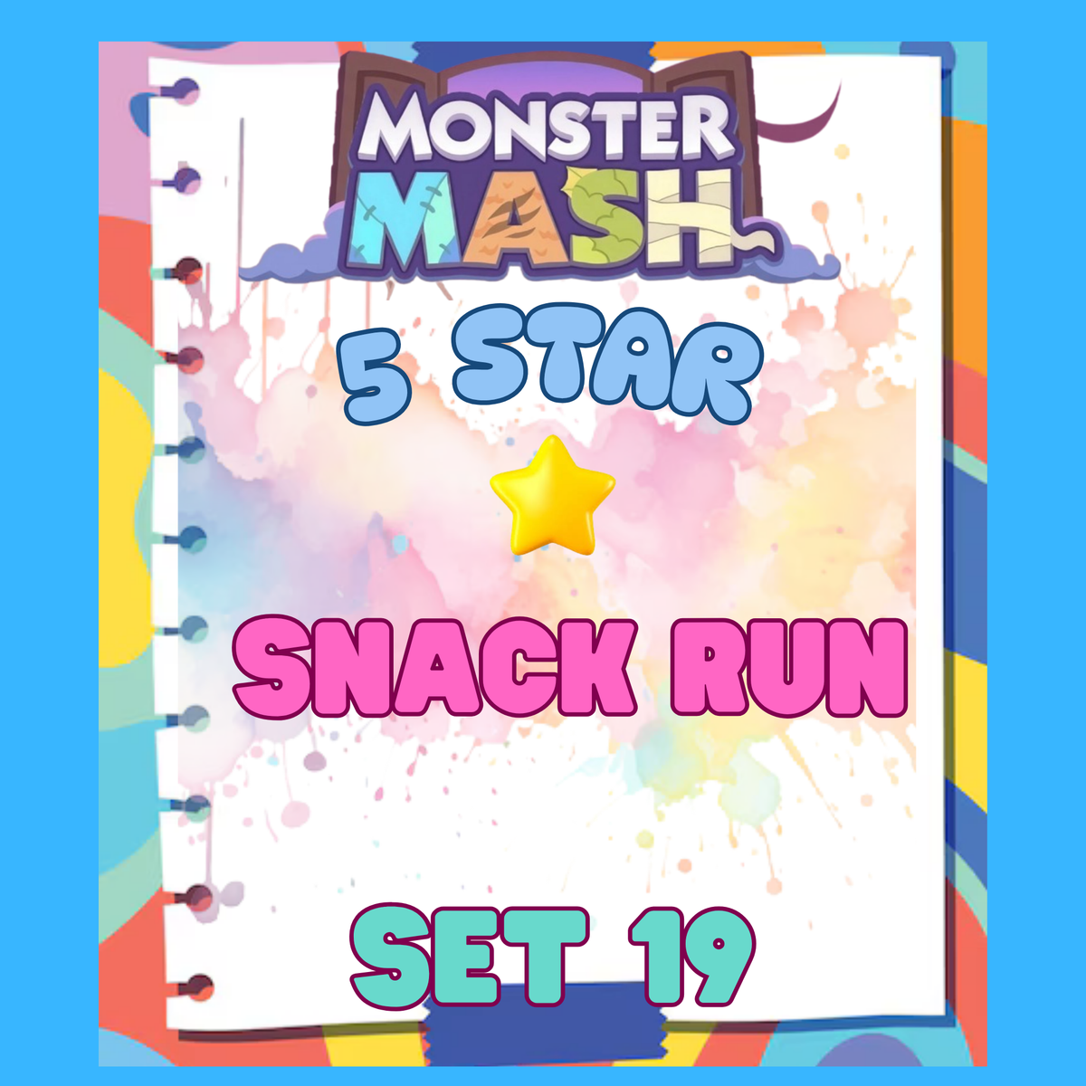 SNACK RUN - 5🌟 Set 19 - Monopoly Go Sticker