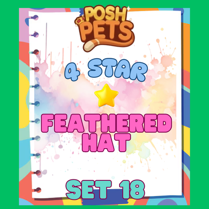 FEATHERED HAT - 4🌟 Set 18 - Monopoly Go Sticker