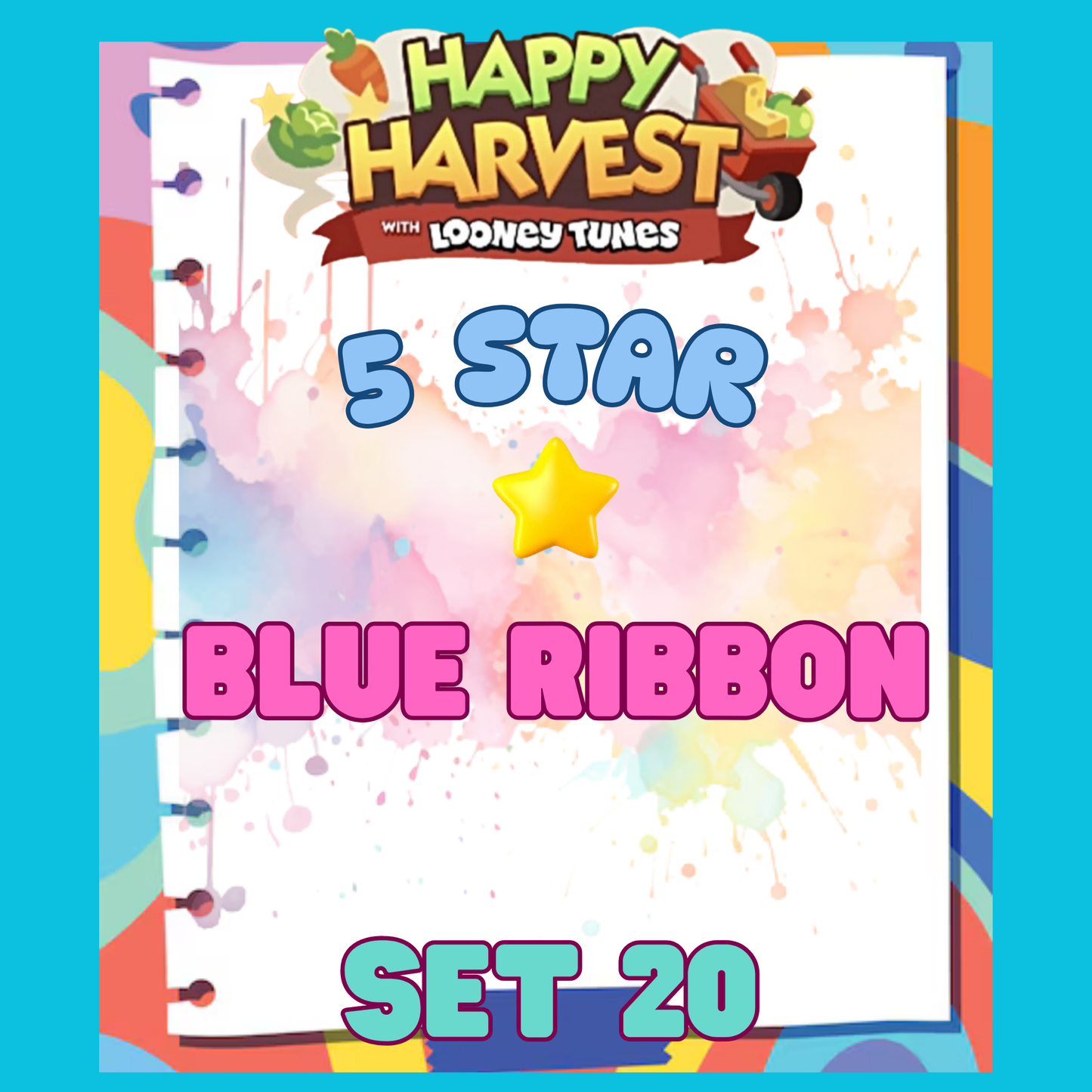 BLUE RIBBON - 5🌟 Set 20 - Monopoly Go Sticker