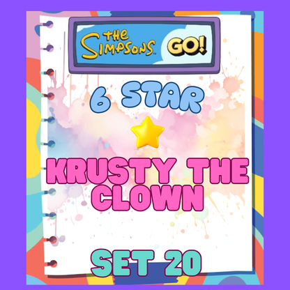 KRUSTY THE CLOWN - 6🌟 Set 20 - Monopoly Go Sticker