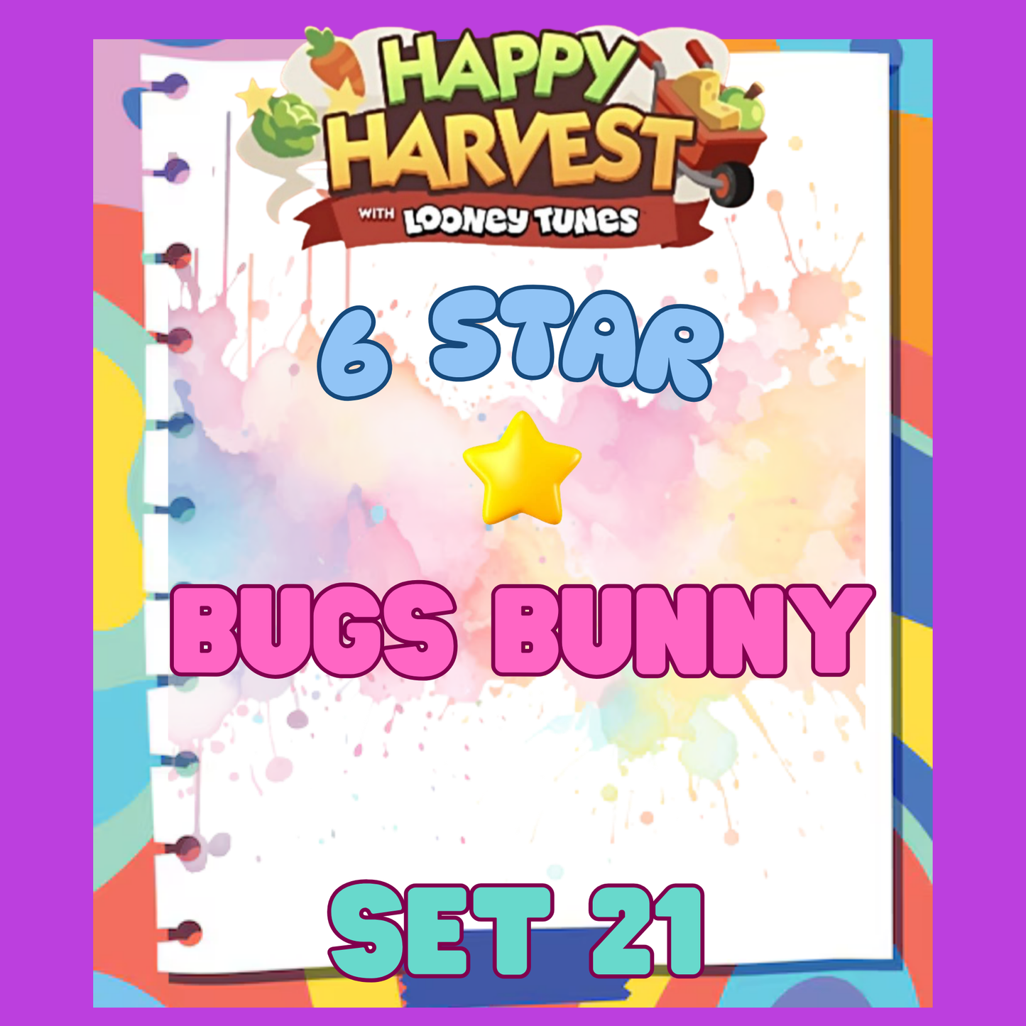 BUGS BUNNY - 6🌟 Set 21 - Monopoly Go Sticker
