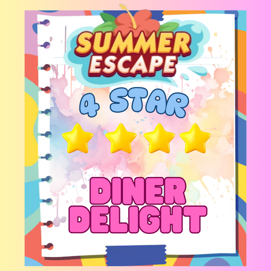 DINER DELIGHT - 4🌟 Set 16 - Monopoly Go Sticker