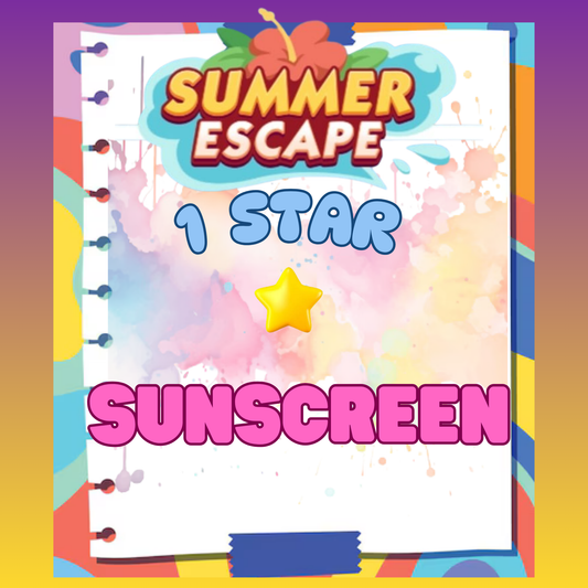 SUNSCREEN  - 1🌟 Set 3 - Monopoly Go Sticker