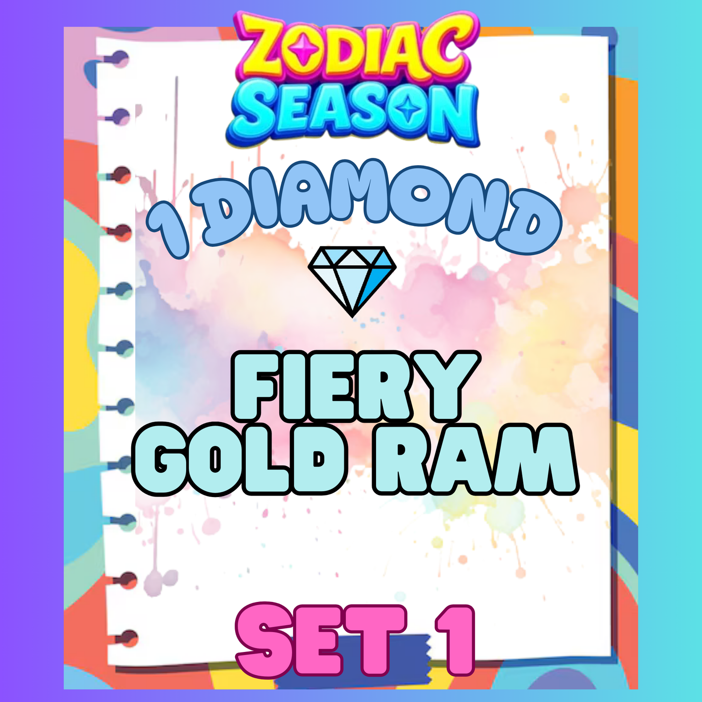 FIERY GOLD RAM - 1⭐ Set 1 - Carnival Tycoon Sticker