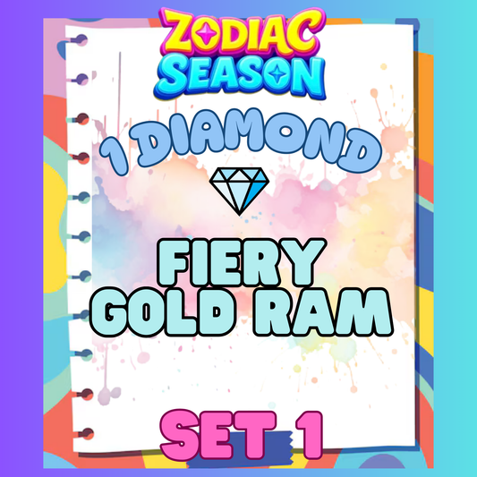 FIERY GOLD RAM - 1⭐ Set 1 - Carnival Tycoon Sticker