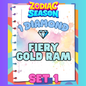 FIERY GOLD RAM - 1⭐ Set 1 - Carnival Tycoon Sticker