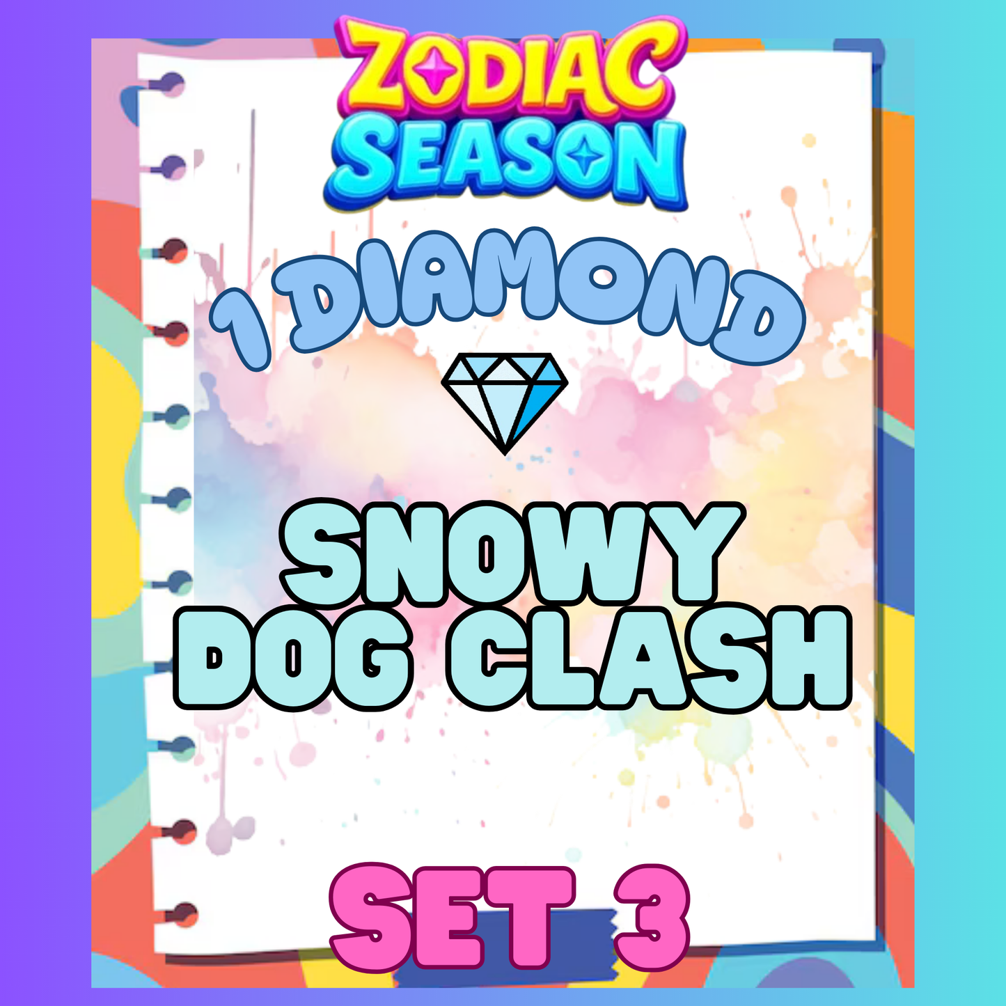 SNOWY DOG CLASH - 1⭐ Set 3 - Carnival Tycoon Sticker