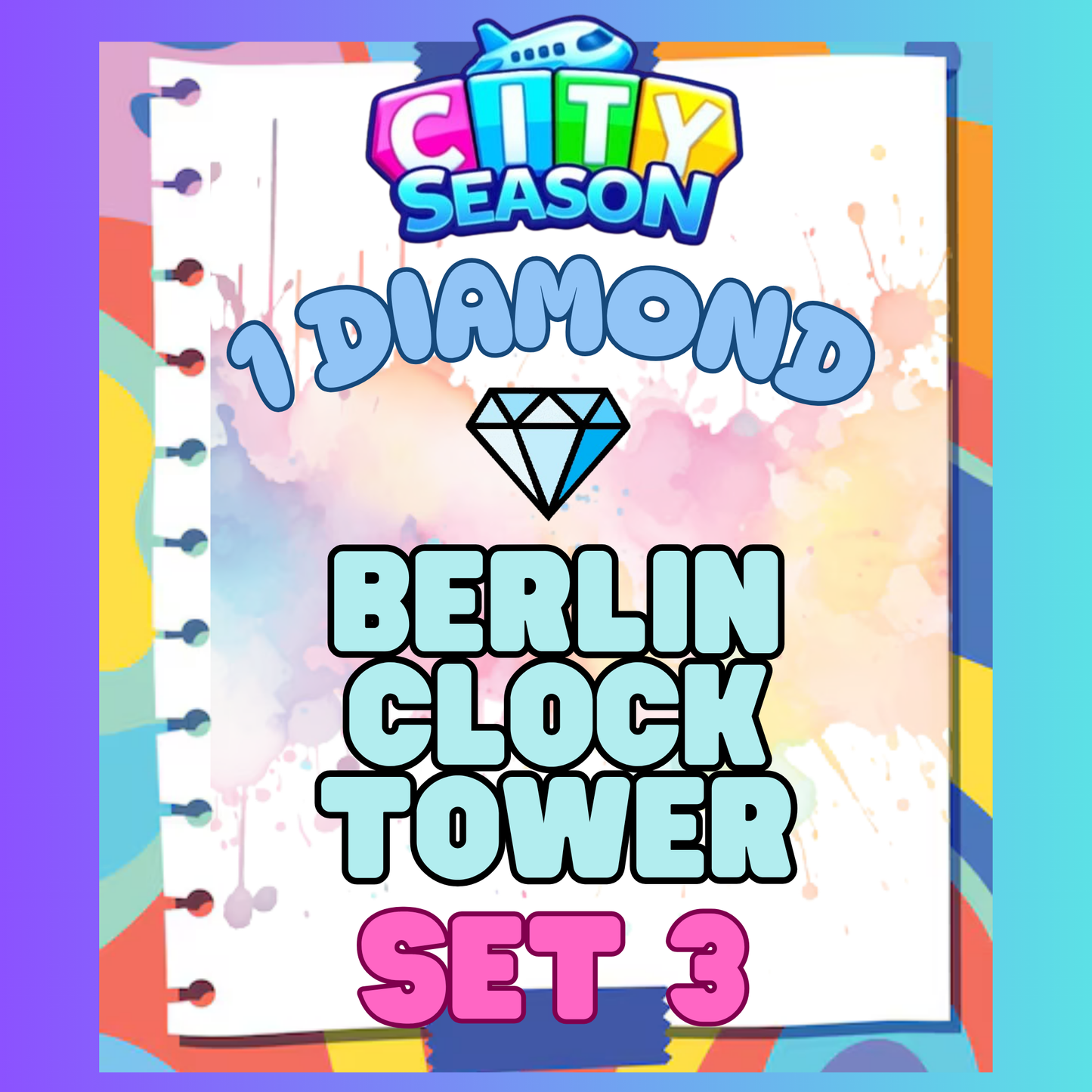 BERLIN CLOCK TOWER - 1⭐ Set 3 - Carnival Tycoon Sticker