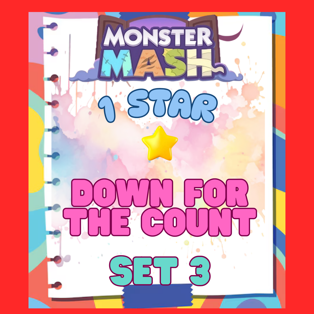 DOWN FOR THE COUNT - 1🌟 Set 3 - Monopoly Go Sticker