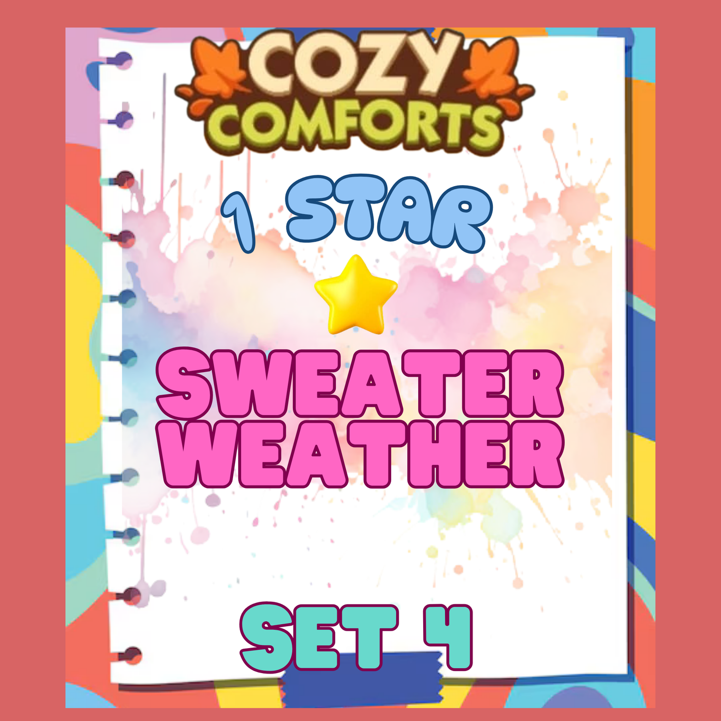 SWEATER WEATHER - 1🌟 Set 4 - Monopoly Go Sticker