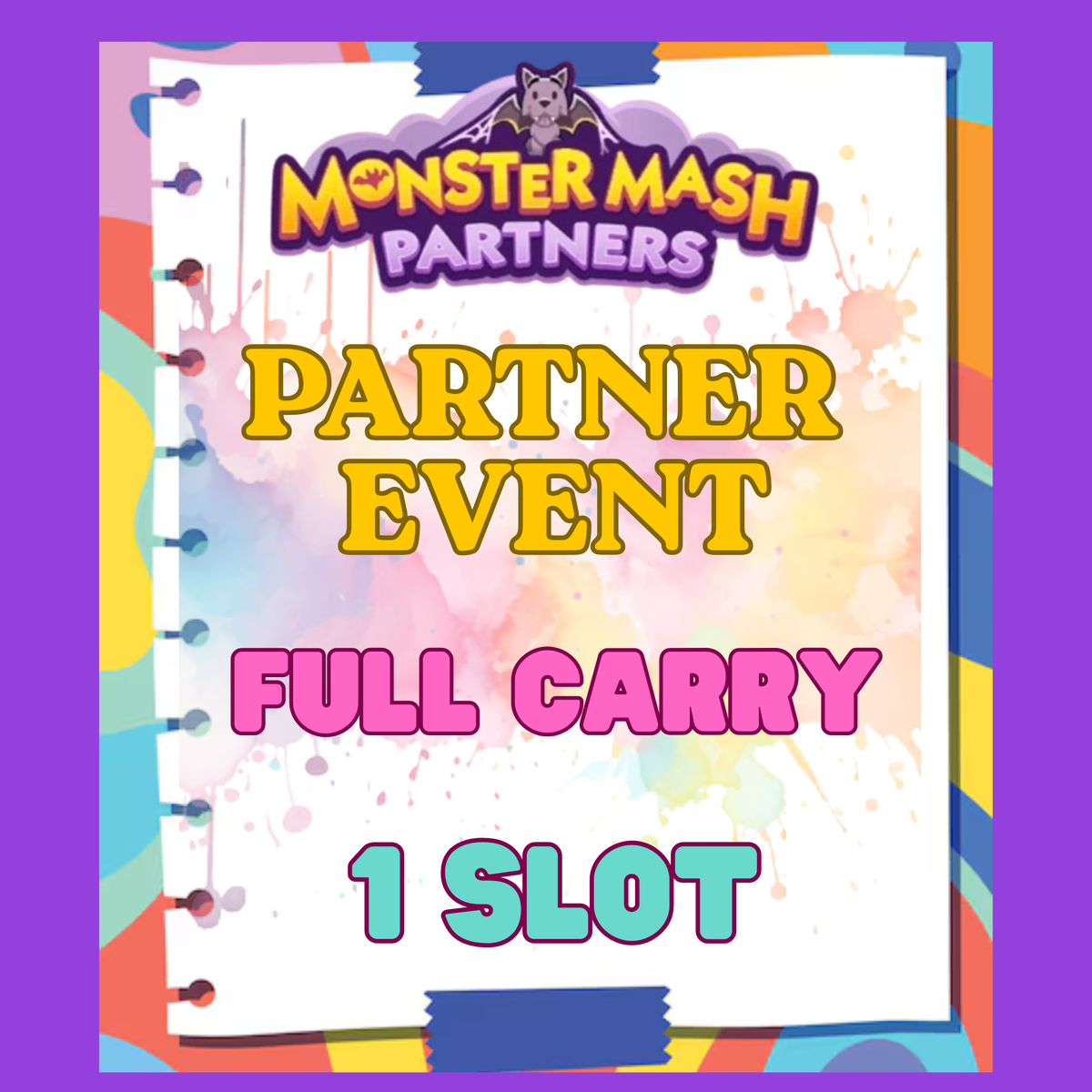 1x Slot Partners Event   ✓ 1 Slot ✓ Full Carry – 80000 Points ✓ Up to 24-48hour delivery time ✓ Make sure you have a slot available before purchase