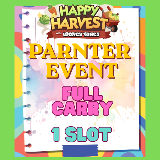 1x Slot Partners Event   ✓ 1 Slot ✓ Full Carry – 80000 Points ✓ Up to 24-48hour delivery time ✓ Make sure you have a slot available before purchase