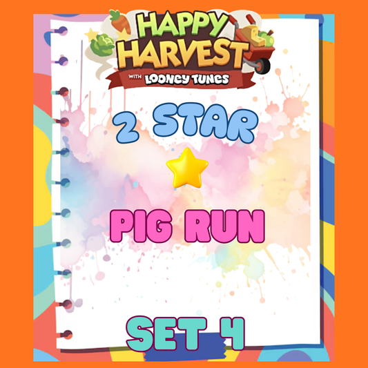 PIG RUN - 2🌟 Set 4 - Monopoly Go Sticker