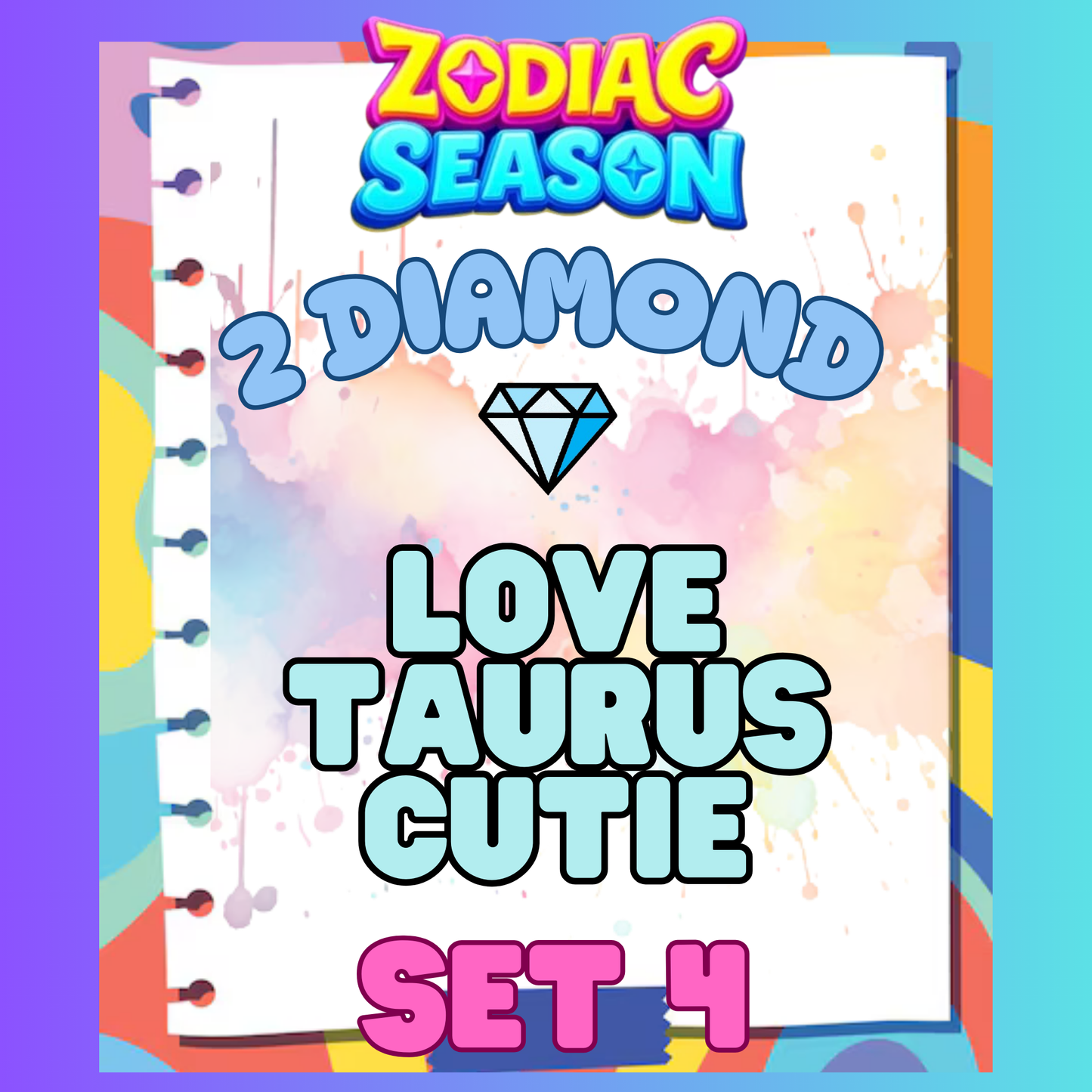 LOVE TAURUS CUTIE - 2⭐ Set 4 - Carnival Tycoon Sticker
