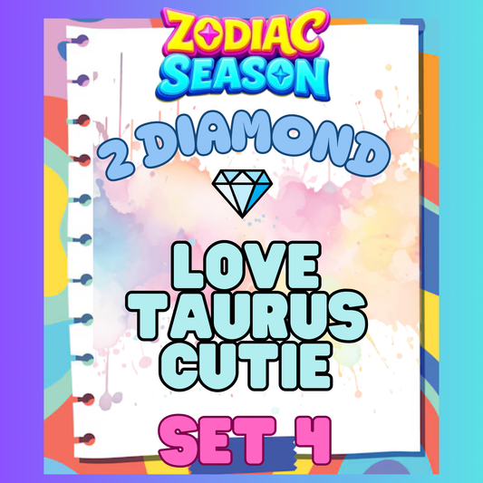 LOVE TAURUS CUTIE - 2⭐ Set 4 - Carnival Tycoon Sticker