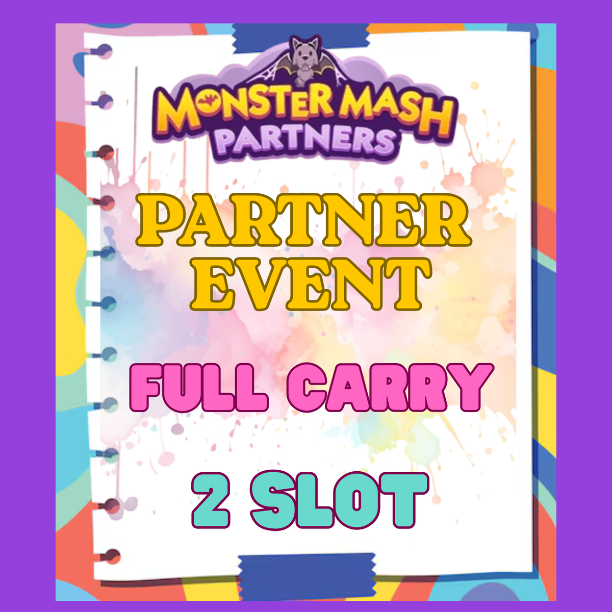 2x Slot Partner Event  ✓ 2 Slot ✓ Full Carry – 80000 Points ✓ Up to 24-48hour delivery time ✓ Make sure you have a slot available before purchase