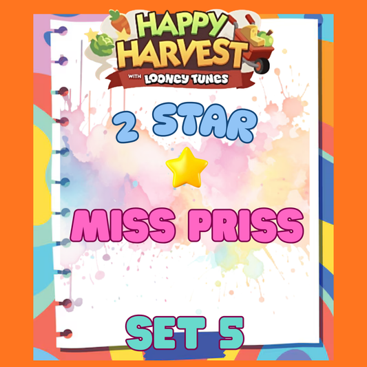 MISS PRISS - 2🌟 Set 5 - Monopoly Go Sticker