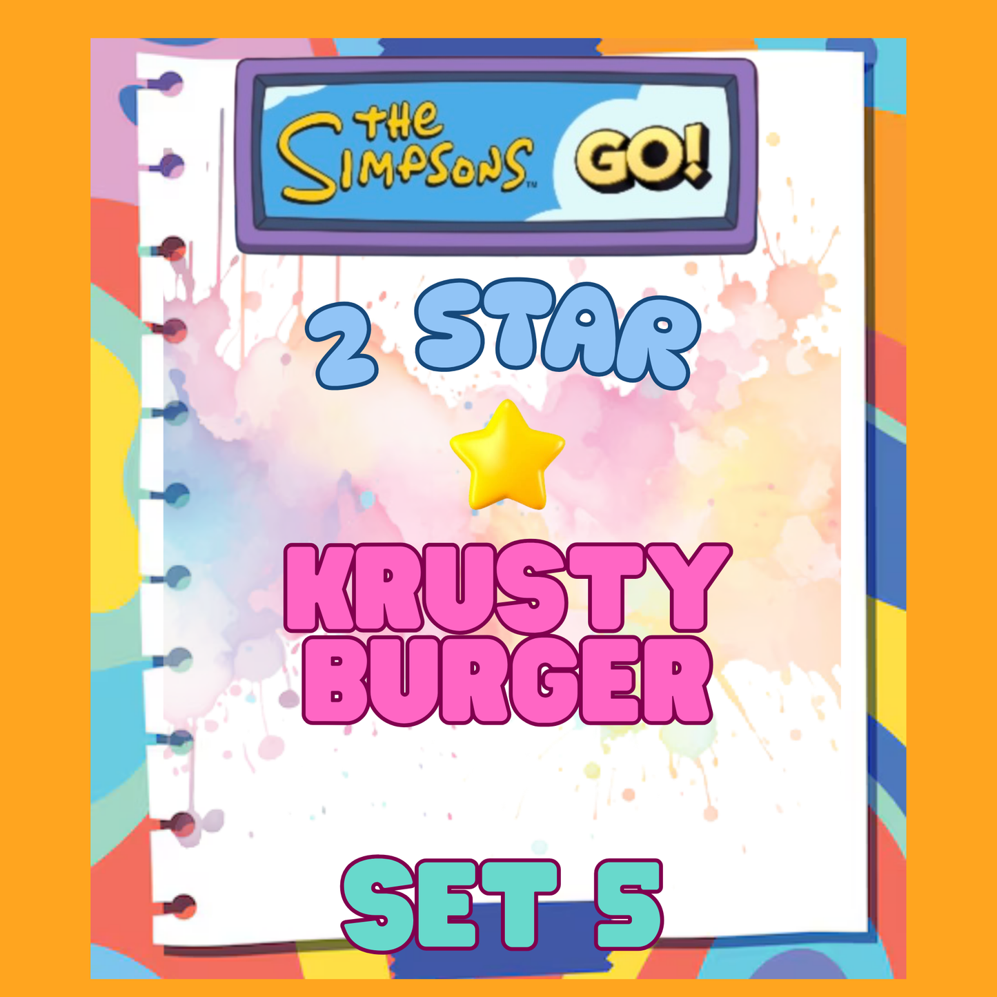 KRUSTY BURGER - 2🌟 Set 5 - Monopoly Go Sticker
