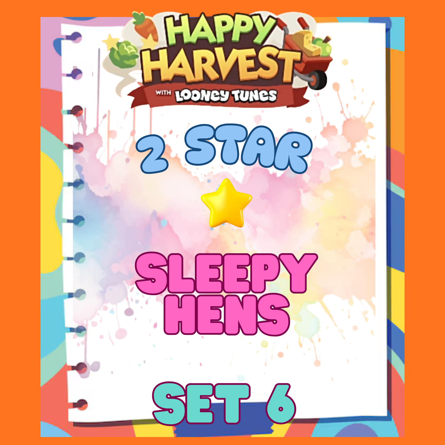 SLEEPY HENS - 2🌟 Set 6 - Monopoly Go Sticker