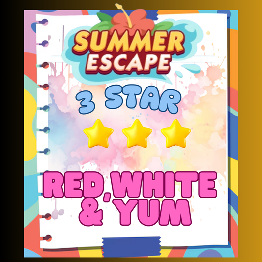 RED, WHITE & YUM - 3🌟 Set 8 - Monopoly Go Sticker
