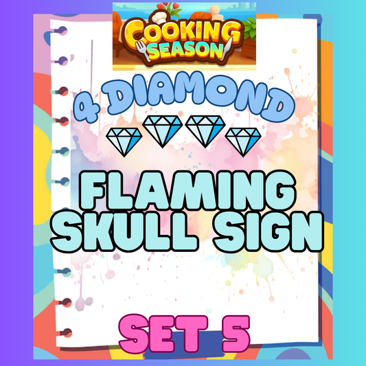 FLAMING SKULL SIGN - 4⭐ Set 5 - Carnival Tycoon Sticker