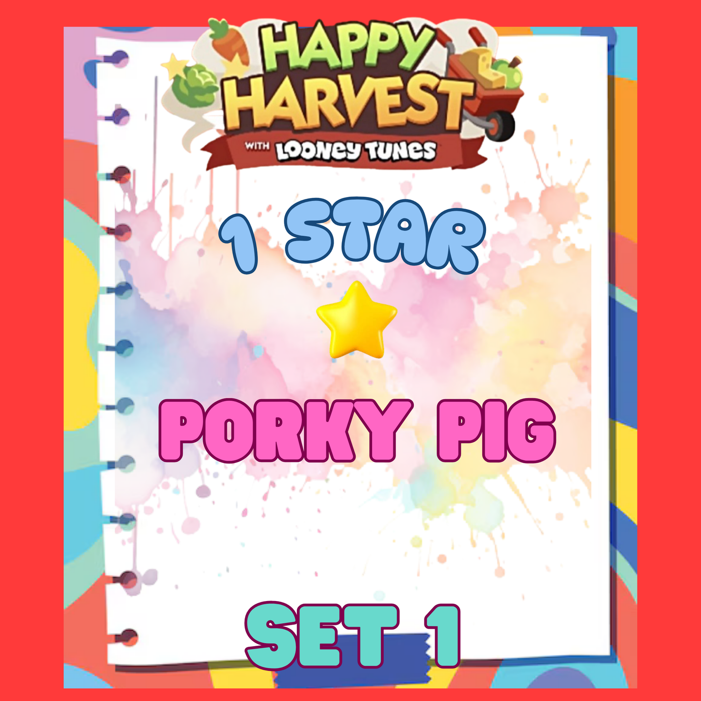PORKY PIG - 1🌟 Set 1 - Monopoly Go Sticker